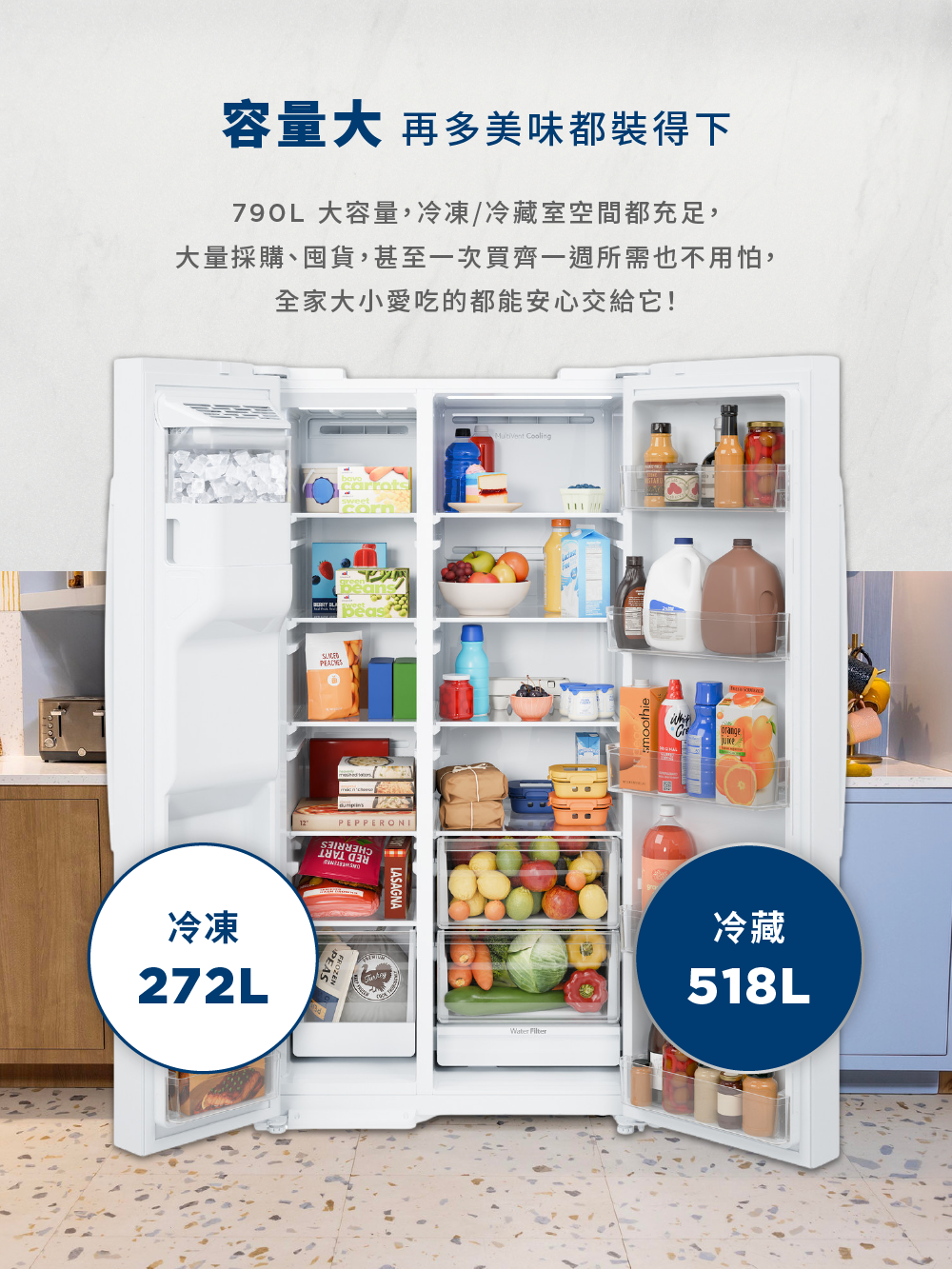 容量大 再多美味都裝得下