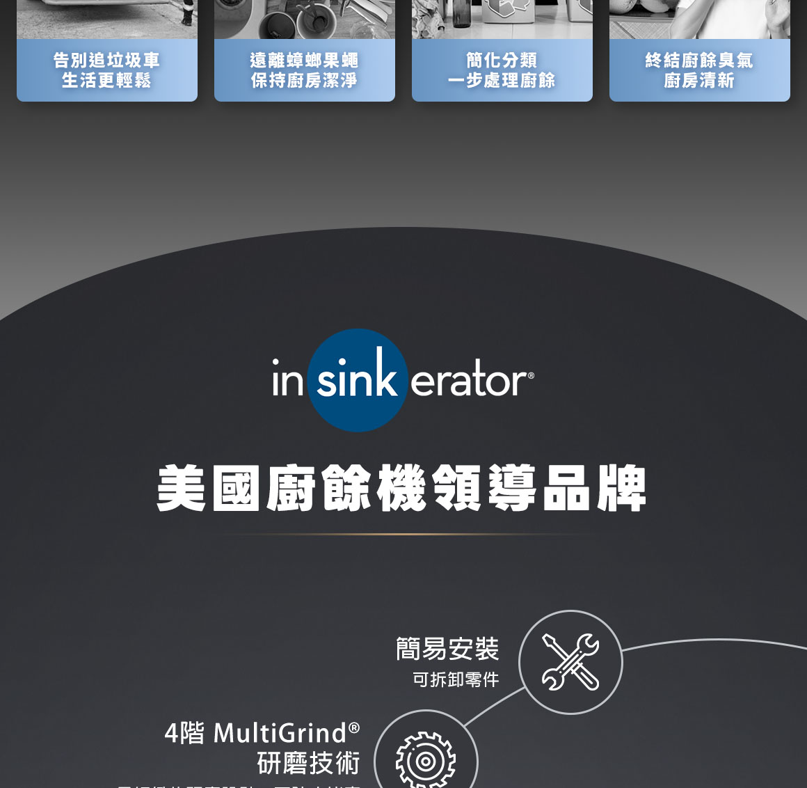 InSinkErator美國廚餘機領導品牌_簡易安裝、4階MultiGrind研磨技術