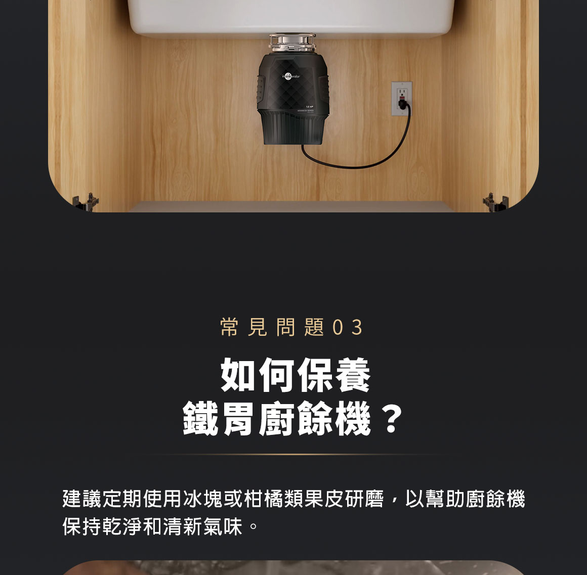 如何保養鐵胃廚餘機_定期使用冰塊或柑橘類果皮研磨、如何保養鐵胃廚餘機