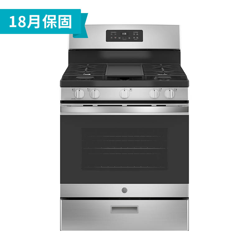 GE 30吋五口爐連烤  瓦斯型