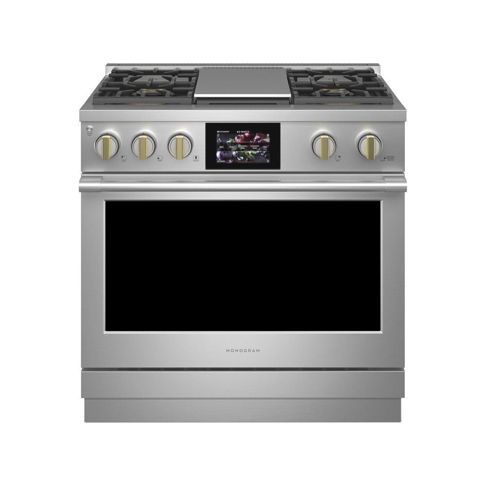 MONOGRAM 36吋Dual-Fuel雙能源 四口爐連烤