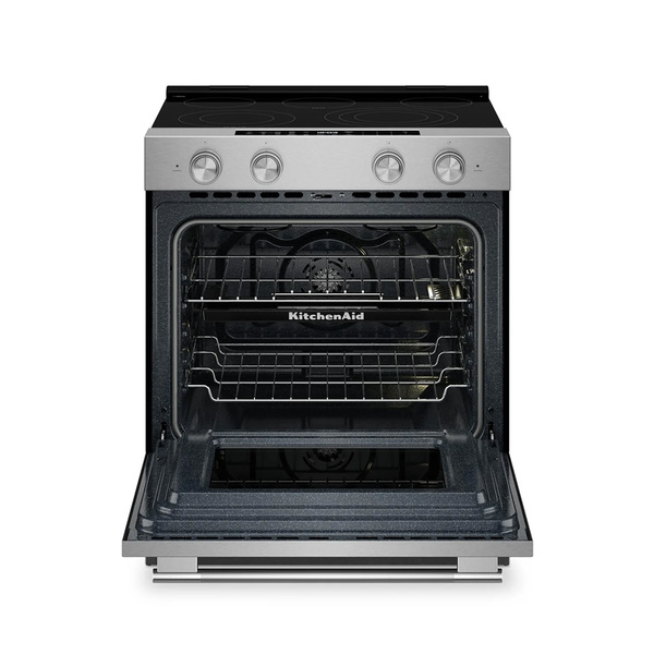 KitchenAid 30吋 Even-Heat™精準控溫 五口爐連烤 電陶爐_烤箱內
