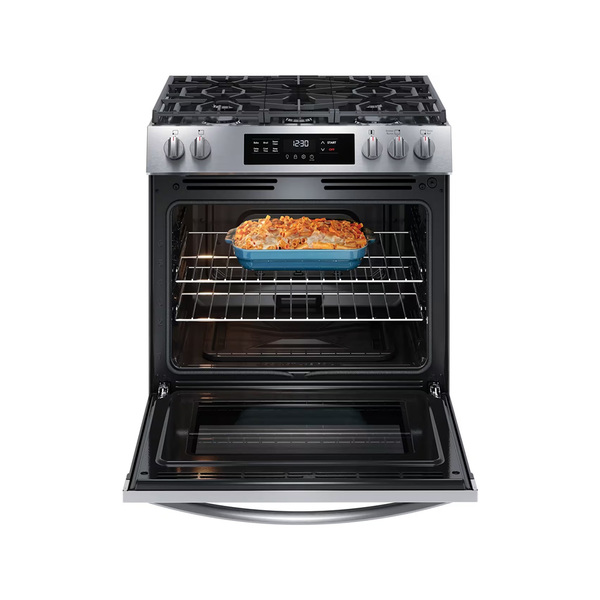 Frigidaire 30吋五口爐連烤 瓦斯型_不鏽鋼銀_烤箱