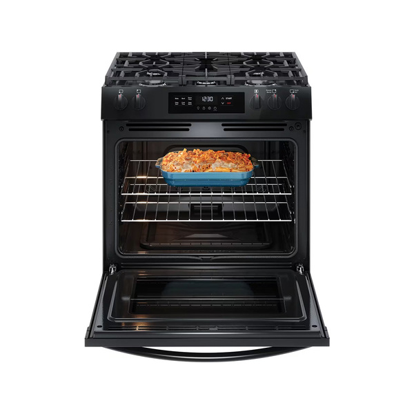 Frigidaire 30吋五口爐連烤 瓦斯型_不鏽鋼黑_烤箱