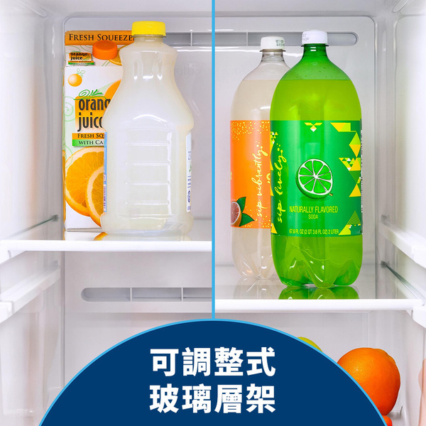 GE 710L 薄型雙門對開冰箱_白_可調整式玻璃層架